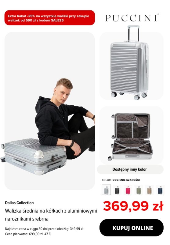 BEST SALE - gazetka promocyjna Puccini | -25% na walizki od wtorku 01.07 do poniedziałku 14.07 - strona 4