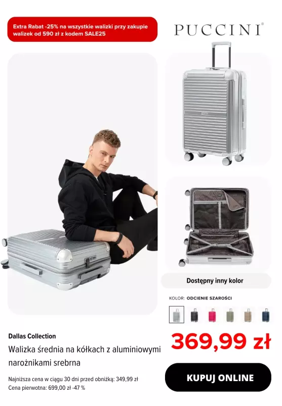 BEST SALE - gazetka promocyjna Puccini | -25% na walizki od wtorku 01.07 do poniedziałku 14.07 - strona 4