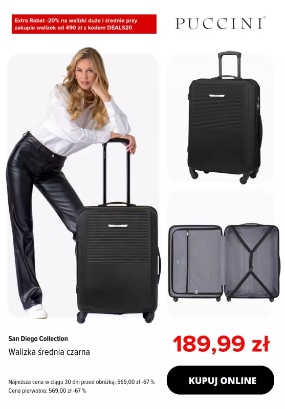 BEST SALE - gazetka promocyjna Puccini | Extra rabat -20% na duże i średnie walizki od wtorku 15.07 do poniedziałku 28.07 - strona 5