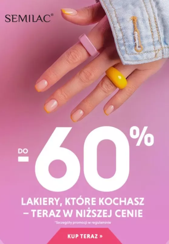 BEST SALE - gazetka promocyjna Semilac | Do -60% na lakiery hybrydowe  
