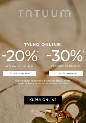 BEST SALE - gazetka promocyjna Tatuum | Do -30% na zakupy z kodem rabatowym od czwartku 14.08 do niedzieli 17.08