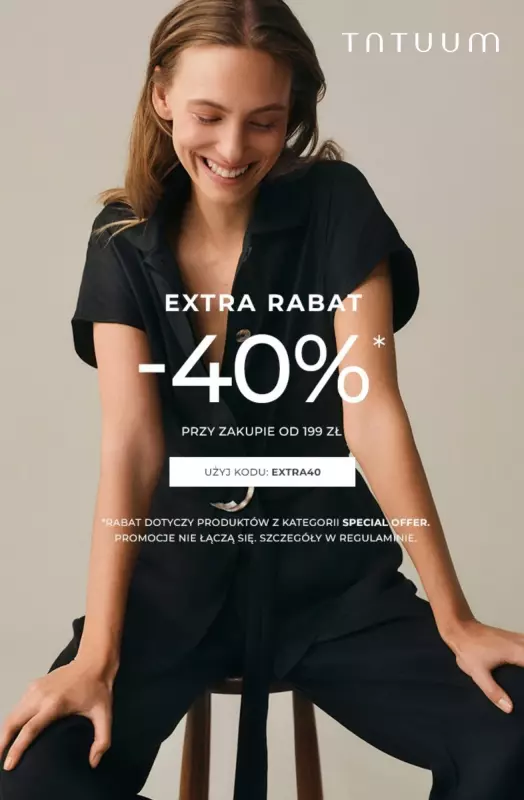 BEST SALE - gazetka promocyjna Tatuum | -40% przy zakupie od 199 zł od czwartku 21.08 do piątku 22.08