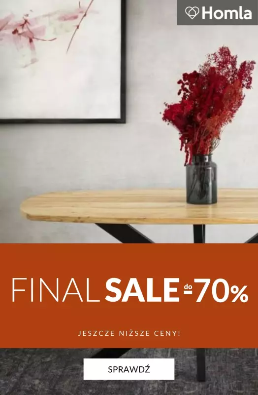 BEST SALE - gazetka promocyjna Homla | Do -70% finał wyprzedaży od środy 03.09 