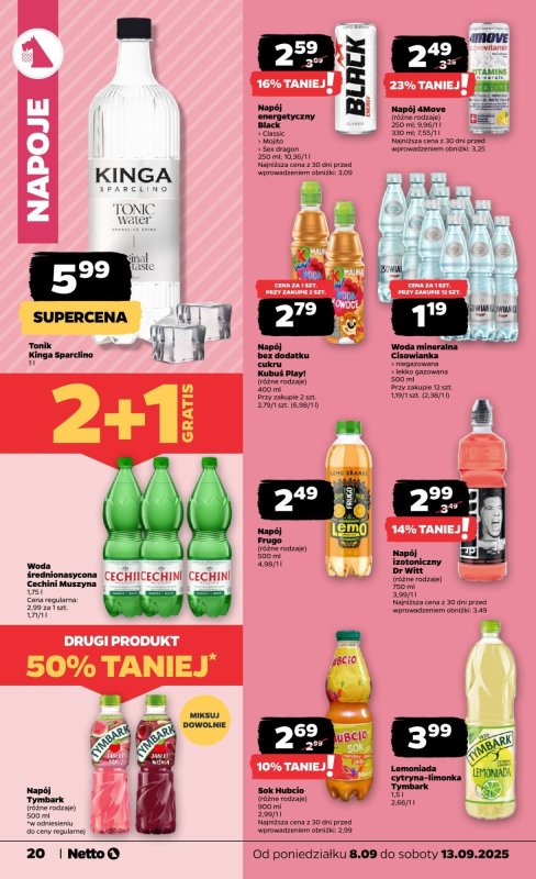 BEST SALE - gazetka promocyjna Netto I Gazetka Spożywcza od poniedziałku 08.09 do soboty 13.09 - strona 20