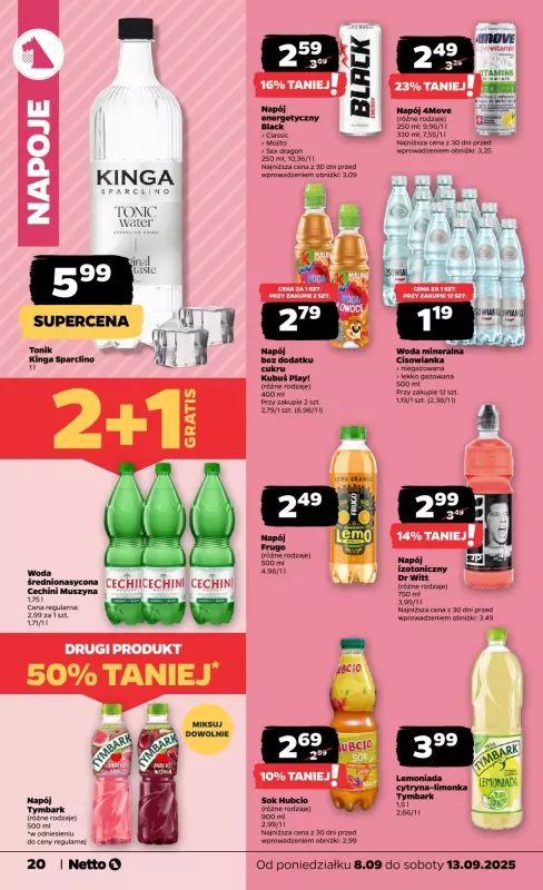 BEST SALE - gazetka promocyjna Netto I Gazetka Spożywcza od poniedziałku 08.09 do soboty 13.09 - strona 20