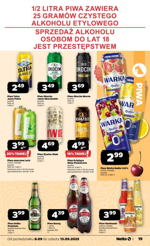 BEST SALE - gazetka promocyjna Netto I Gazetka Spożywcza od poniedziałku 08.09 do soboty 13.09 - strona 19