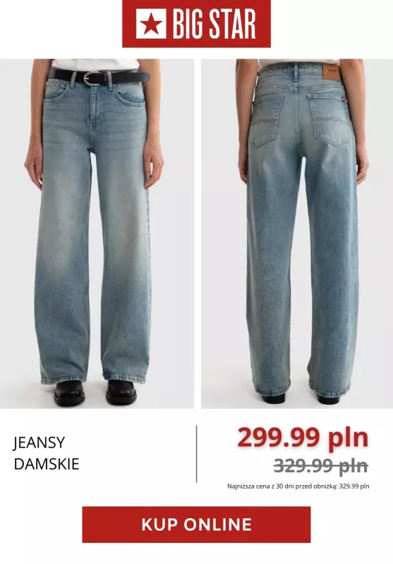 BEST SALE - gazetka promocyjna Big Star | Do -69% na jeansy damskie od czwartku 11.09  - strona 5