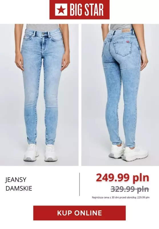 BEST SALE - gazetka promocyjna Big Star | Do -69% na jeansy damskie od czwartku 11.09  - strona 3
