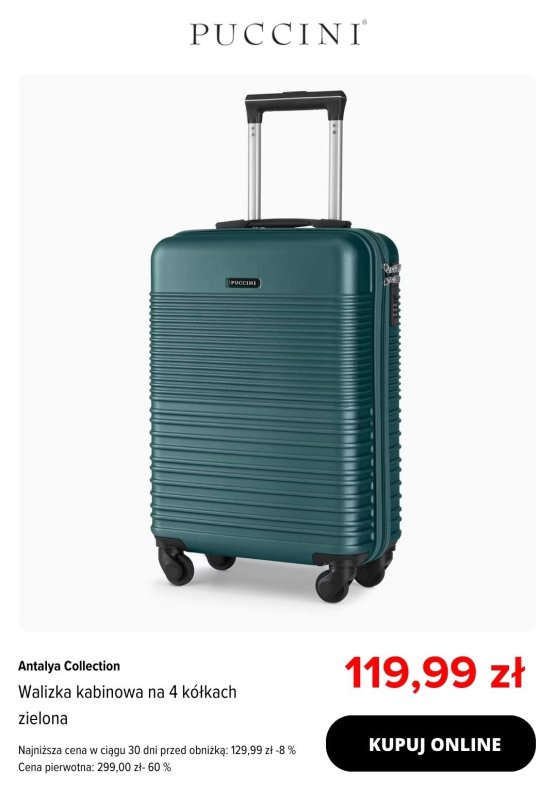 BEST SALE - gazetka promocyjna Puccini | Walizki kabinowe od 99,99 zł od czwartku 11.09  - strona 7