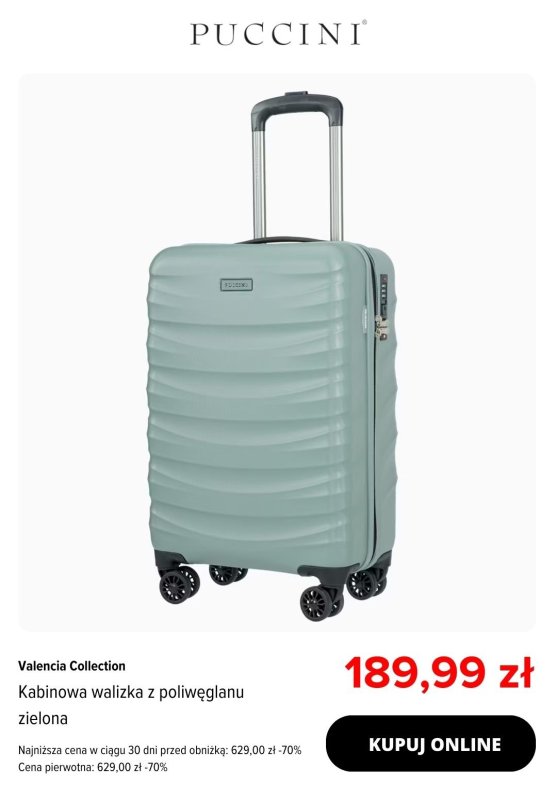 BEST SALE - gazetka promocyjna Puccini | Walizki kabinowe od 99,99 zł od czwartku 11.09  - strona 3
