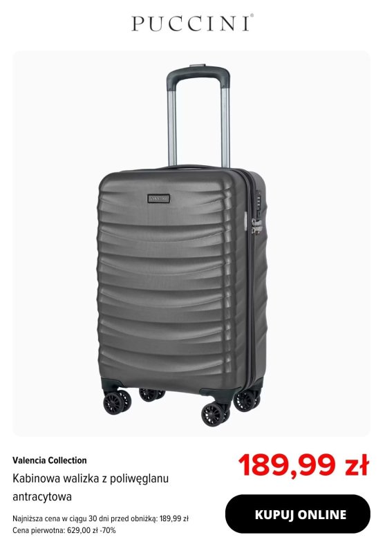BEST SALE - gazetka promocyjna Puccini | Walizki kabinowe od 99,99 zł od czwartku 11.09  - strona 5