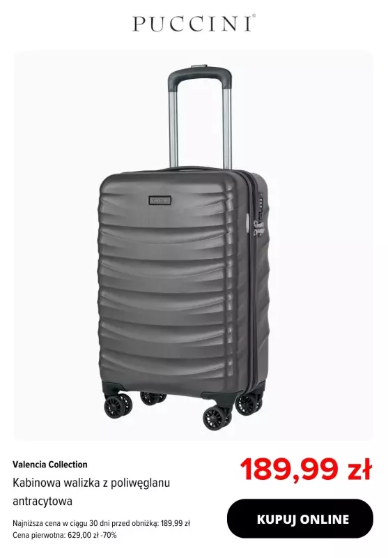 BEST SALE - gazetka promocyjna Puccini | Walizki kabinowe od 99,99 zł od czwartku 11.09  - strona 5