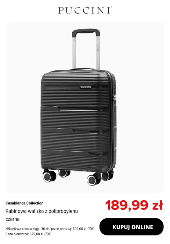 BEST SALE - gazetka promocyjna Puccini | Walizki kabinowe od 99,99 zł   - strona 2