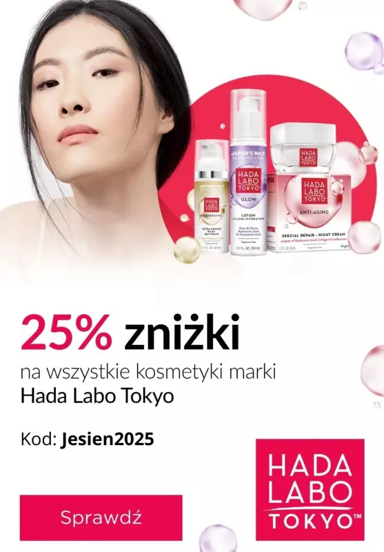 BEST SALE - gazetka promocyjna Hada Labo Tokyo | Rabat 25% na wszystkie kosmetyki od piątku 26.09 do środy 01.10