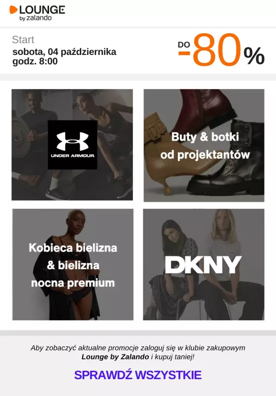 BEST SALE - gazetka promocyjna Lounge by Zalando | Do -80% promocje na wybrane marki na WEEKEND! od soboty 04.10 do niedzieli 05.10