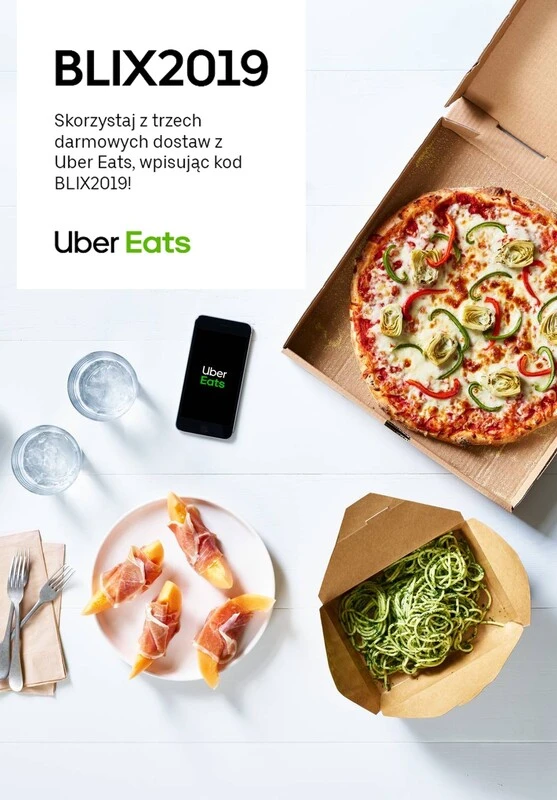 Uber Eats - gazetka promocyjna 3 x DARMOWA DOSTAWA! od poniedziałku 27.01 do niedzieli 02.02