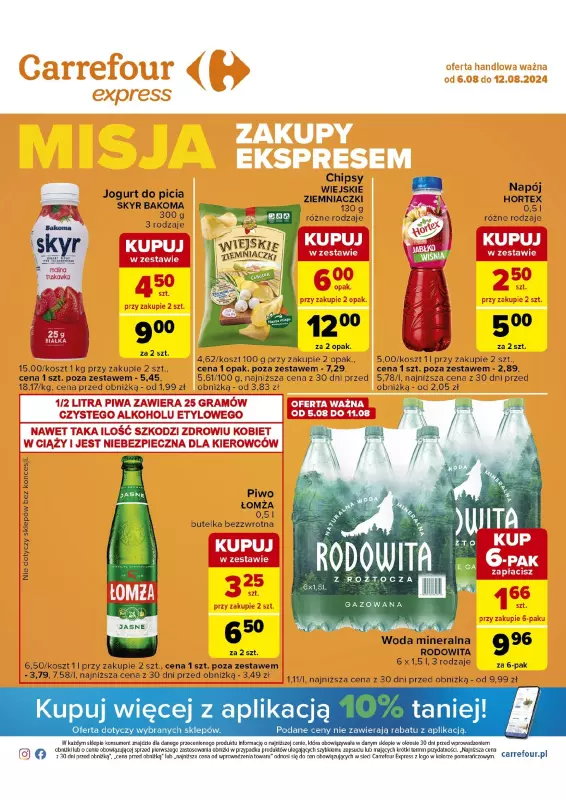 Carrefour Express - gazetka promocyjna Gazetka Express od wtorku 06.08 do poniedziałku 12.08