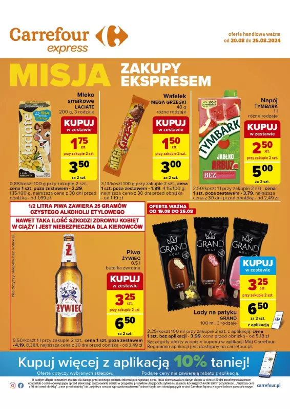 Carrefour Express - gazetka promocyjna Gazetka Carrefour Express od wtorku 20.08 do poniedziałku 26.08