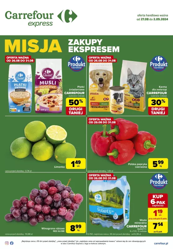 Carrefour Express - gazetka promocyjna Gazetka Express od wtorku 27.08 do poniedziałku 02.09