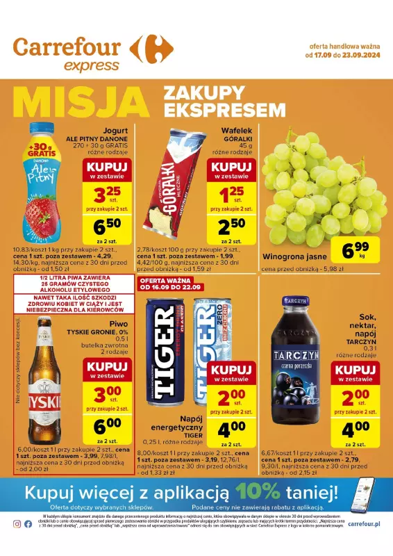 Carrefour Express - gazetka promocyjna Gazetka Carrefour Express od wtorku 17.09 do poniedziałku 23.09