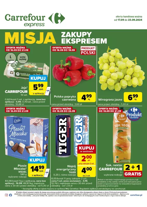 Carrefour Express - gazetka promocyjna Gazetka Express od wtorku 17.09 do poniedziałku 23.09