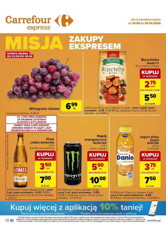 Carrefour Express - gazetka promocyjna Gazetka Carrefour Express od wtorku 24.09 do poniedziałku 30.09