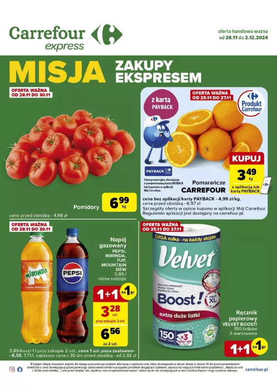 Carrefour Express - gazetka promocyjna Gazetka Express od wtorku 26.11 do poniedziałku 02.12