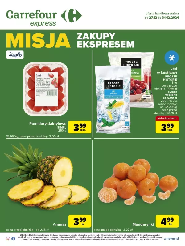 Carrefour Express - gazetka promocyjna Gazetka Express od piątku 27.12 do wtorku 31.12