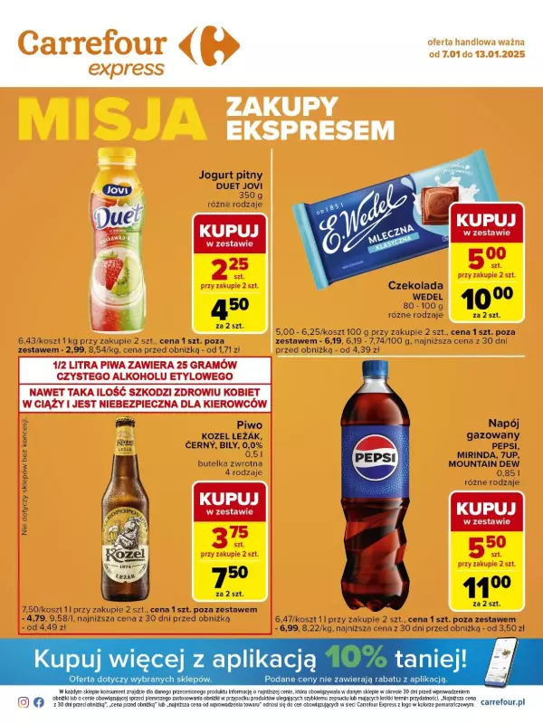 Carrefour Express - gazetka promocyjna Gazetka Express od wtorku 07.01 do poniedziałku 13.01