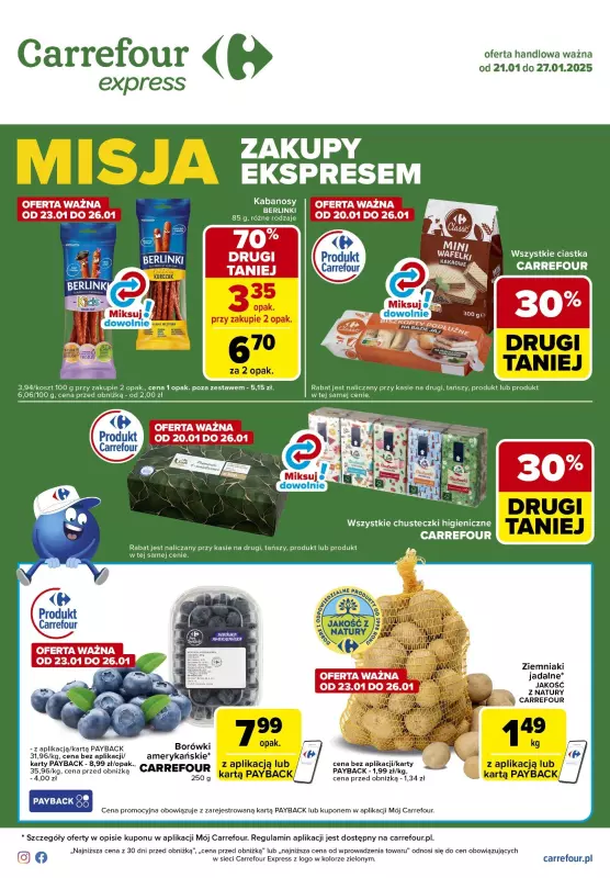 Carrefour Express - gazetka promocyjna Gazetka Express od wtorku 21.01 do poniedziałku 27.01