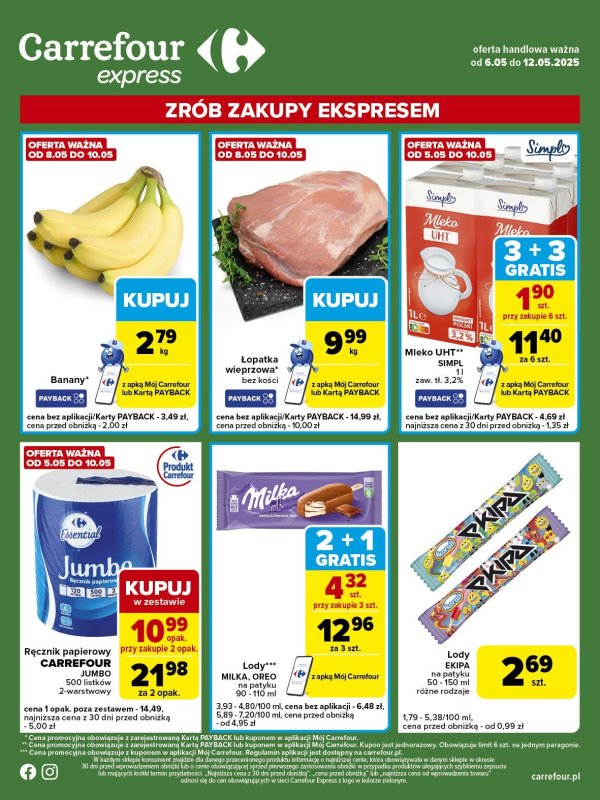 Carrefour Express - gazetka promocyjna Carrefour Express  do poniedziałku 12.05