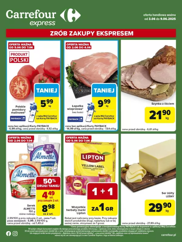 Carrefour Express - gazetka promocyjna Gazetka Express  do poniedziałku 09.06