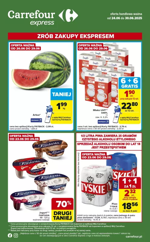 Carrefour Express - gazetka promocyjna Gazetka Express od wtorku 24.06 do poniedziałku 30.06