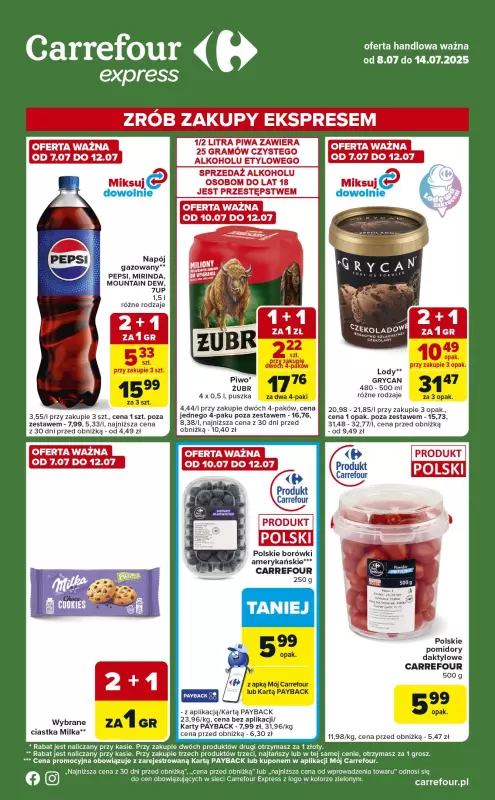 Carrefour Express - gazetka promocyjna Gazetka Express od wtorku 08.07 do poniedziałku 14.07