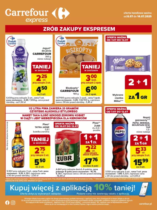 Carrefour Express - gazetka promocyjna Gazetka Express od wtorku 08.07 do poniedziałku 14.07