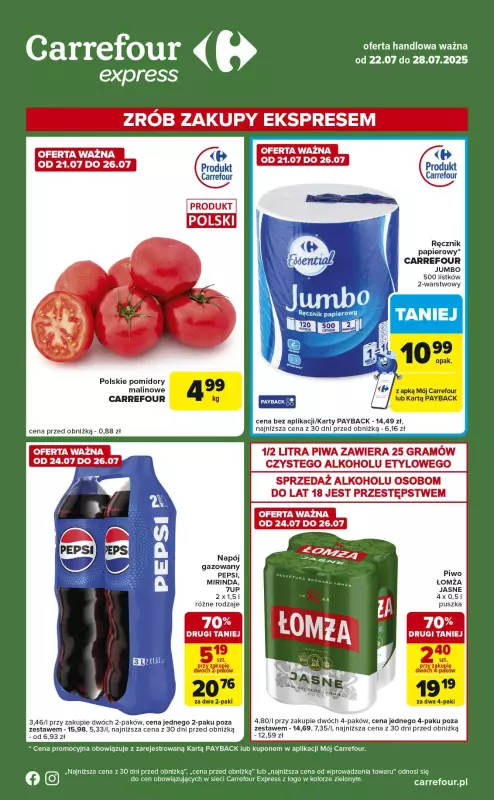 Carrefour Express - gazetka promocyjna Gazetka Express od wtorku 22.07 do poniedziałku 28.07