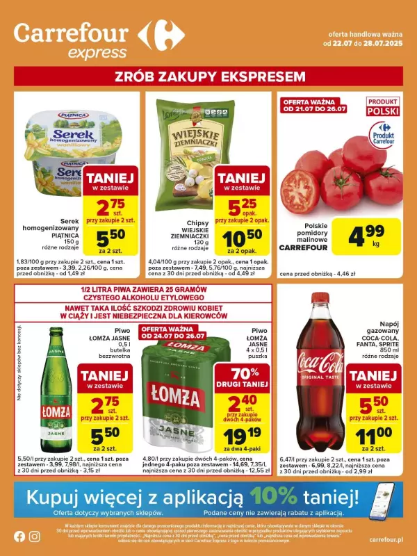Carrefour Express - gazetka promocyjna Gazetka Express od wtorku 22.07 do poniedziałku 28.07