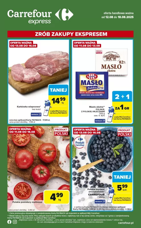 Carrefour Express - gazetka promocyjna Gazetka Express  do poniedziałku 18.08