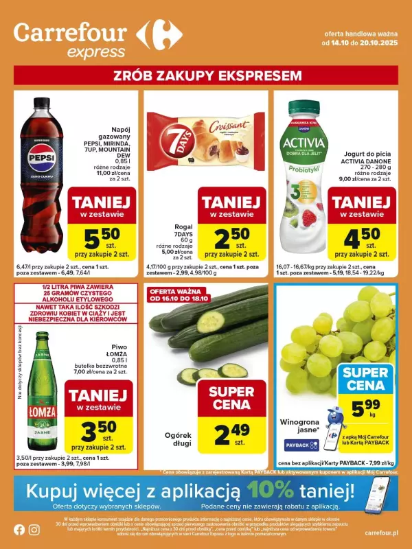 Carrefour Express - gazetka promocyjna Gazetka Express od wtorku 14.10 do poniedziałku 20.10