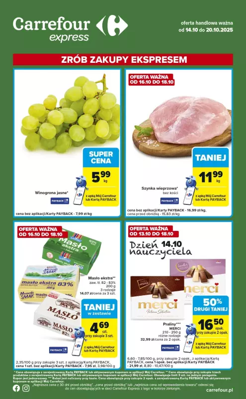 Carrefour Express - gazetka promocyjna Gazetka Express od wtorku 14.10 do poniedziałku 20.10