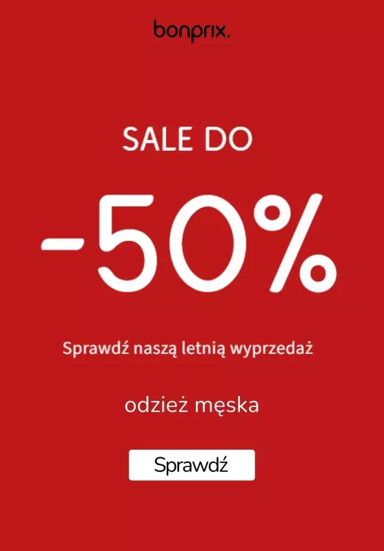 bonprix - gazetka promocyjna SALE DO -50% - odzież męska od piątku 14.06 