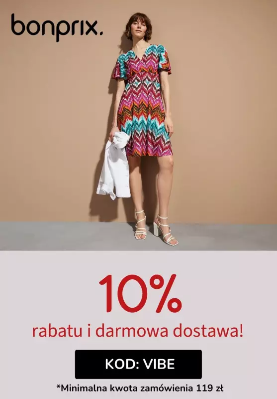 bonprix - gazetka promocyjna -10% z kodem + darmowa dostawa od wtorku 09.07 do czwartku 11.07