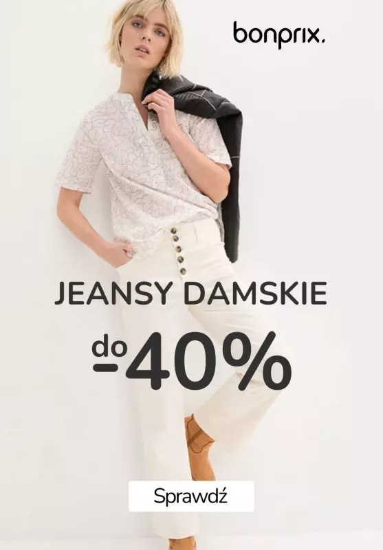 bonprix - gazetka promocyjna Do -40% jeansy damskie od wtorku 23.07 