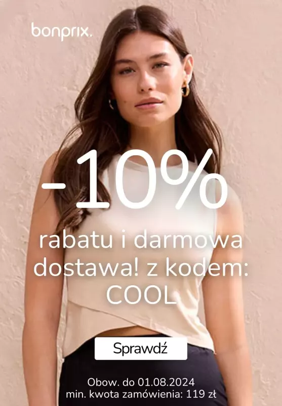 bonprix - gazetka promocyjna -10% rabatu i darmowa dostawa! z kodem od poniedziałku 29.07 do czwartku 01.08