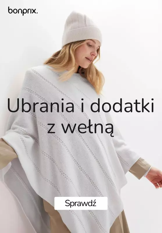 bonprix - gazetka promocyjna Ubrania i dodatki z wełną od soboty 19.10 do piątku 25.10