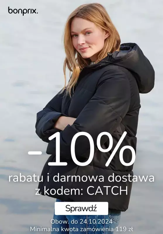 bonprix - gazetka promocyjna -10% i darmowa dostawa z kodem od poniedziałku 21.10 do czwartku 24.10