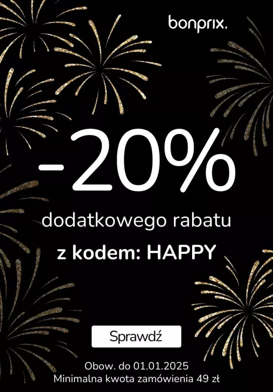 bonprix - gazetka promocyjna -20% z kodem na wszystko od wtorku 31.12 do środy 01.01