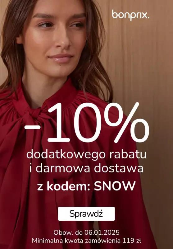 bonprix - gazetka promocyjna -10% dodatkowego rabatu z kodem od soboty 04.01 do poniedziałku 06.01