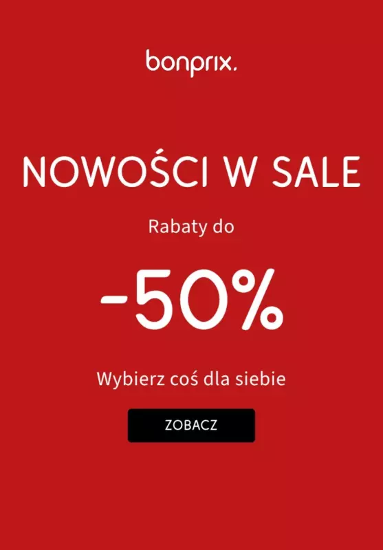 bonprix - gazetka promocyjna Nowości na wyprzedaży do -50% od poniedziałku 20.01 