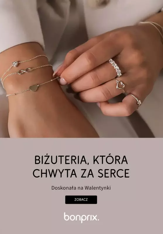 bonprix - gazetka promocyjna Biżuteria która chwyta za serce od piątku 31.01 do czwartku 06.02